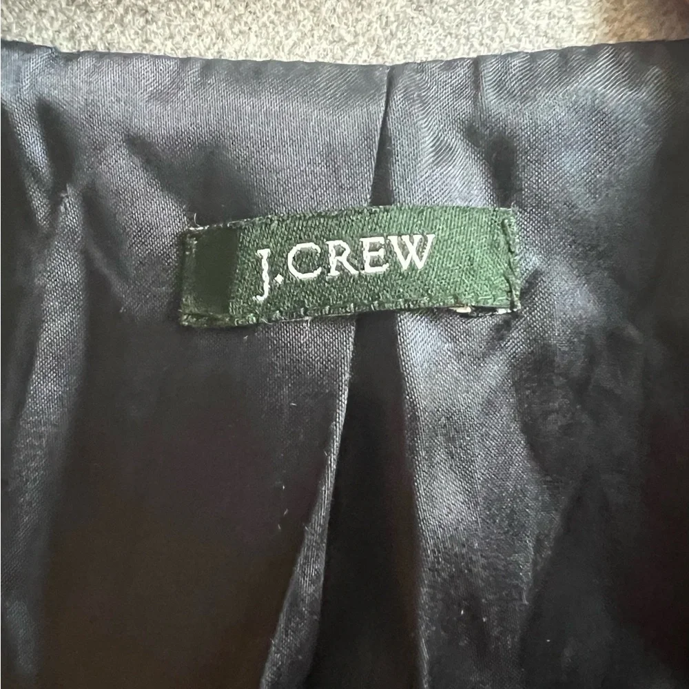 J. Crew Gray Fully-lined wool blazer Size 0 Cream trim Nautical buttons - Picture 8 of 11